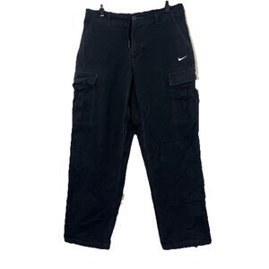 Nike Cargo Pants Mens 32 Black Rip Stop Pockets Skating Streetwear Casual
